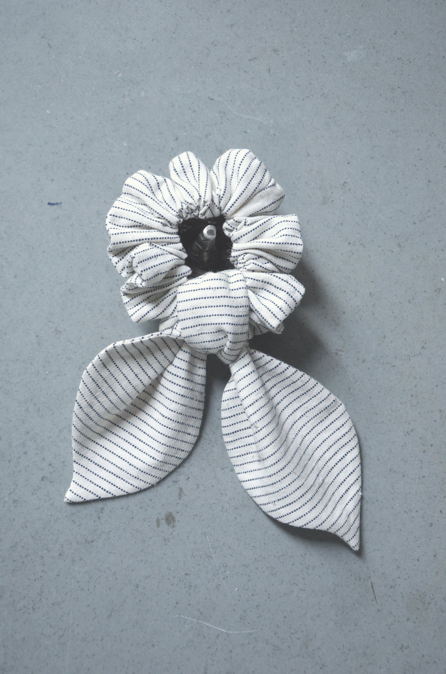 Fine Stripped Organic Bunny Hair Scrunchie