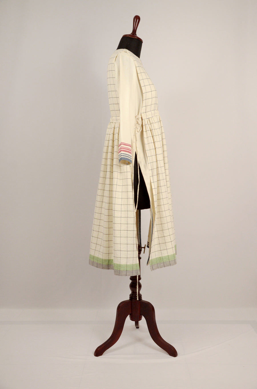 Striped Pocket Cotton Kurta Along with Cape Side-Open