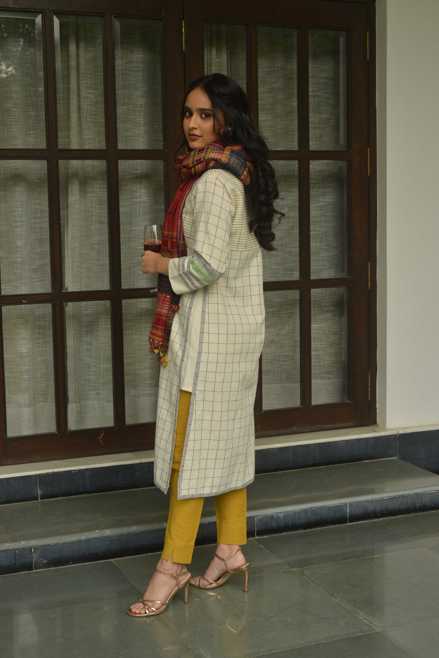 Inverted V - Side Cut Cotton Kurta