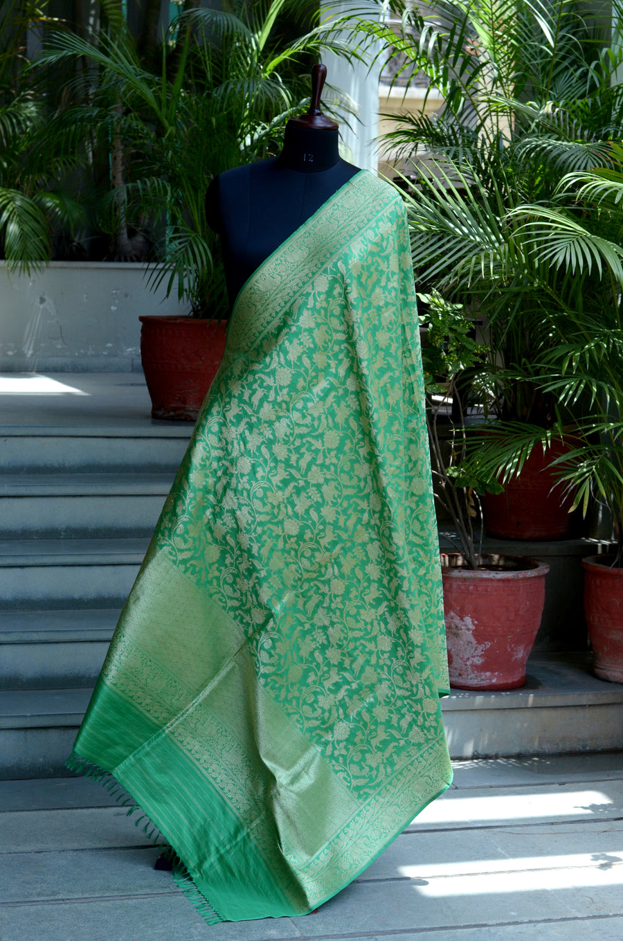 Banarasi Handloom Dupatta - Green