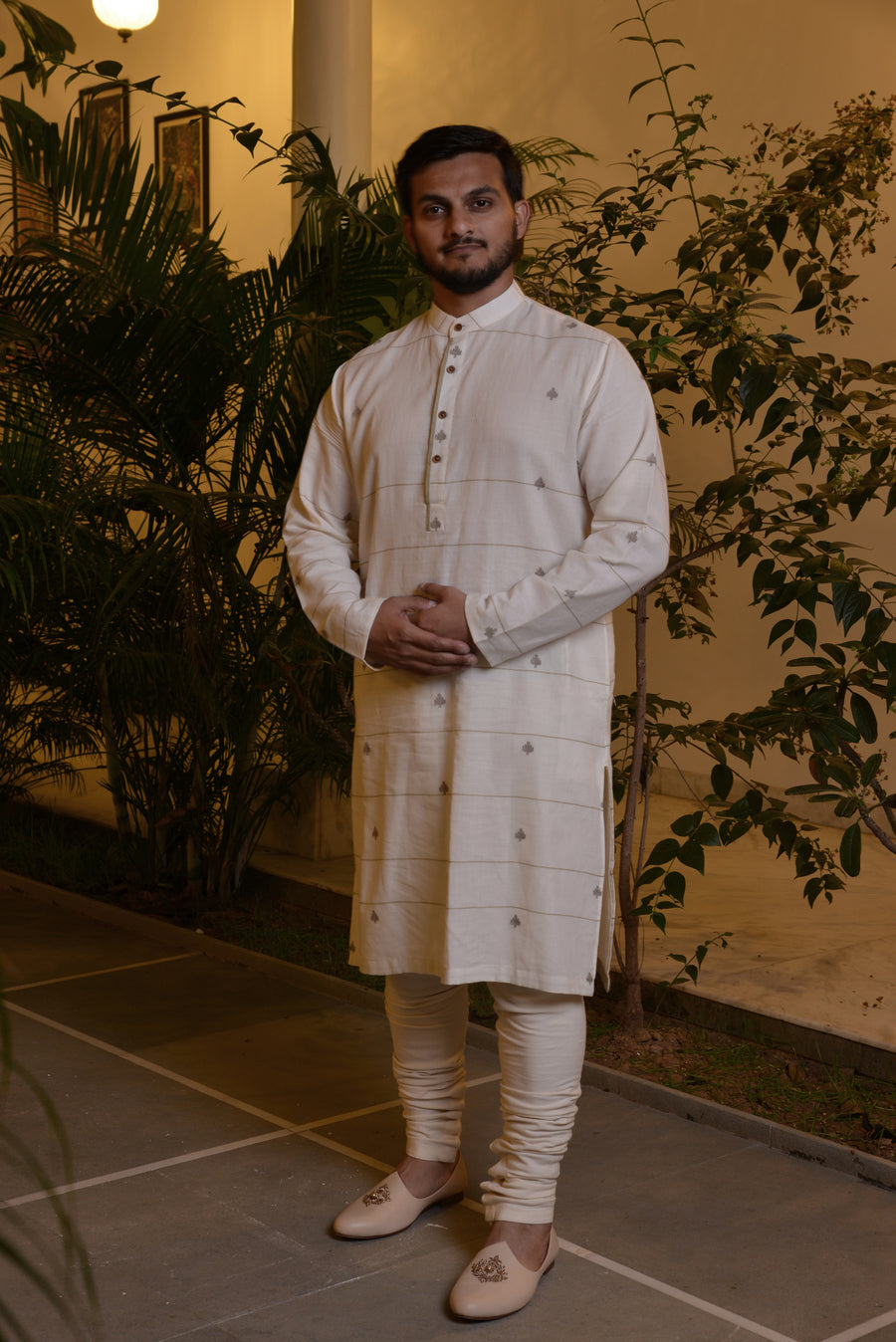 Jamdani Ivory Butta Men's Kurta