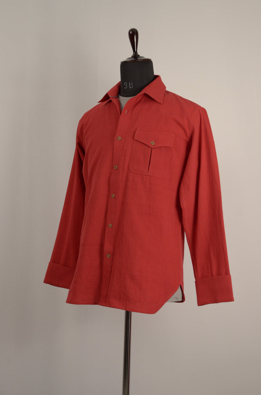 Pure Cotton Striking Red Engineered Shirt