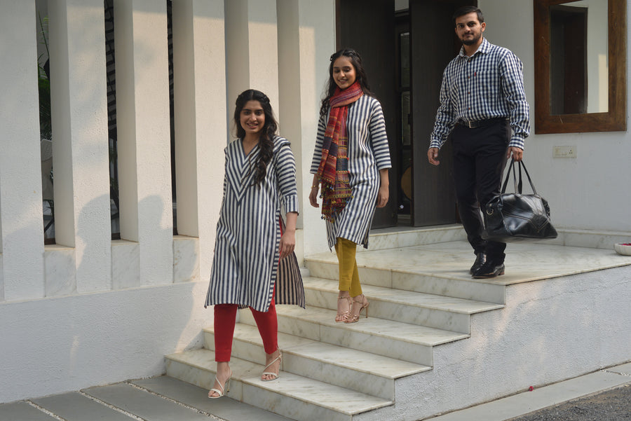 Highly Tailored Striped Cotton Kurta