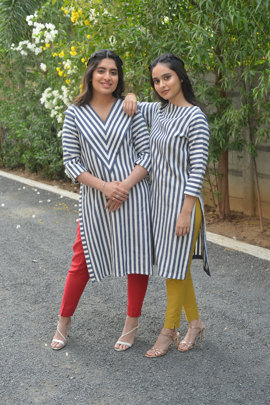 Highly Tailored Striped Cotton Kurta