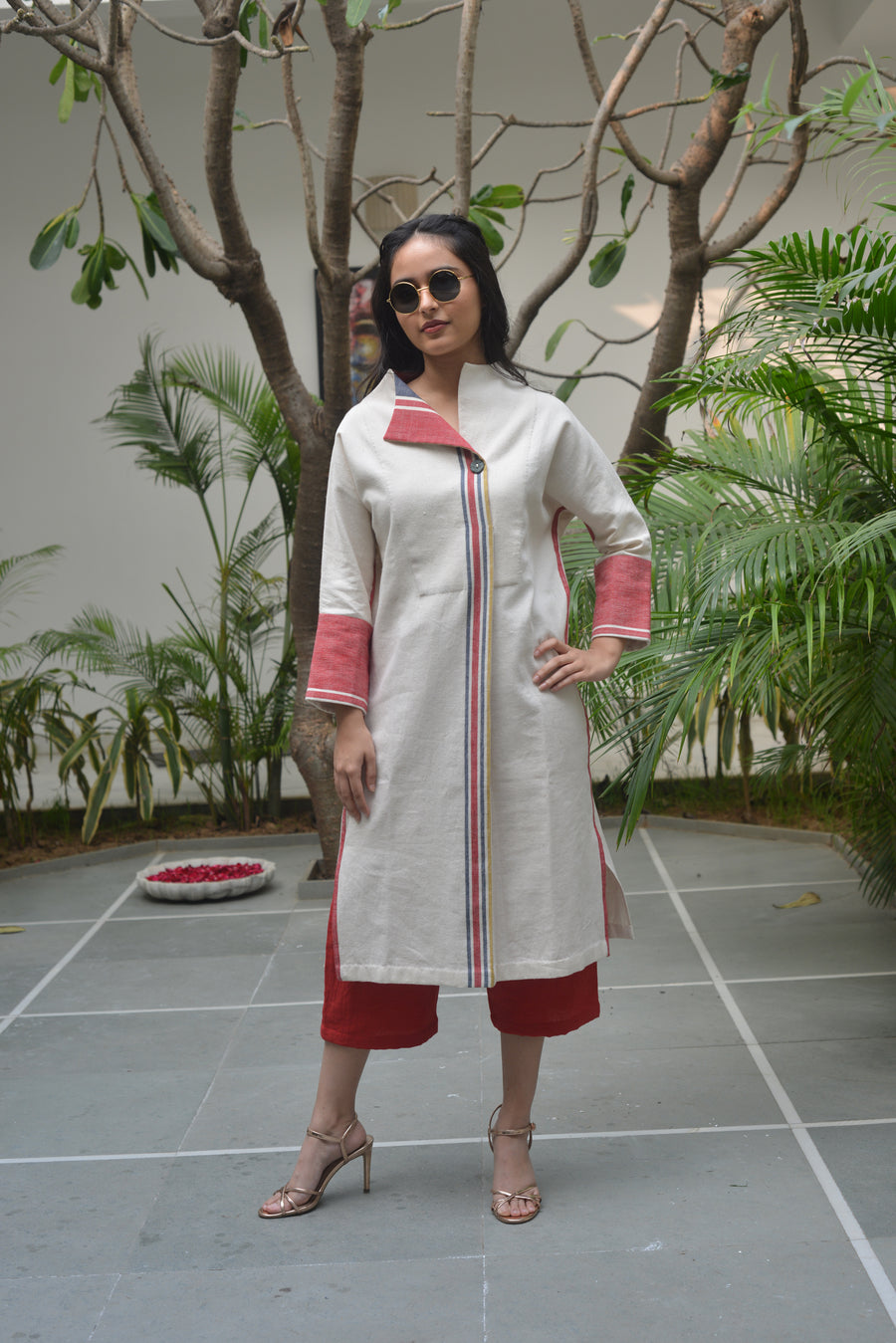 High Collar Billowy Cotton Kurta