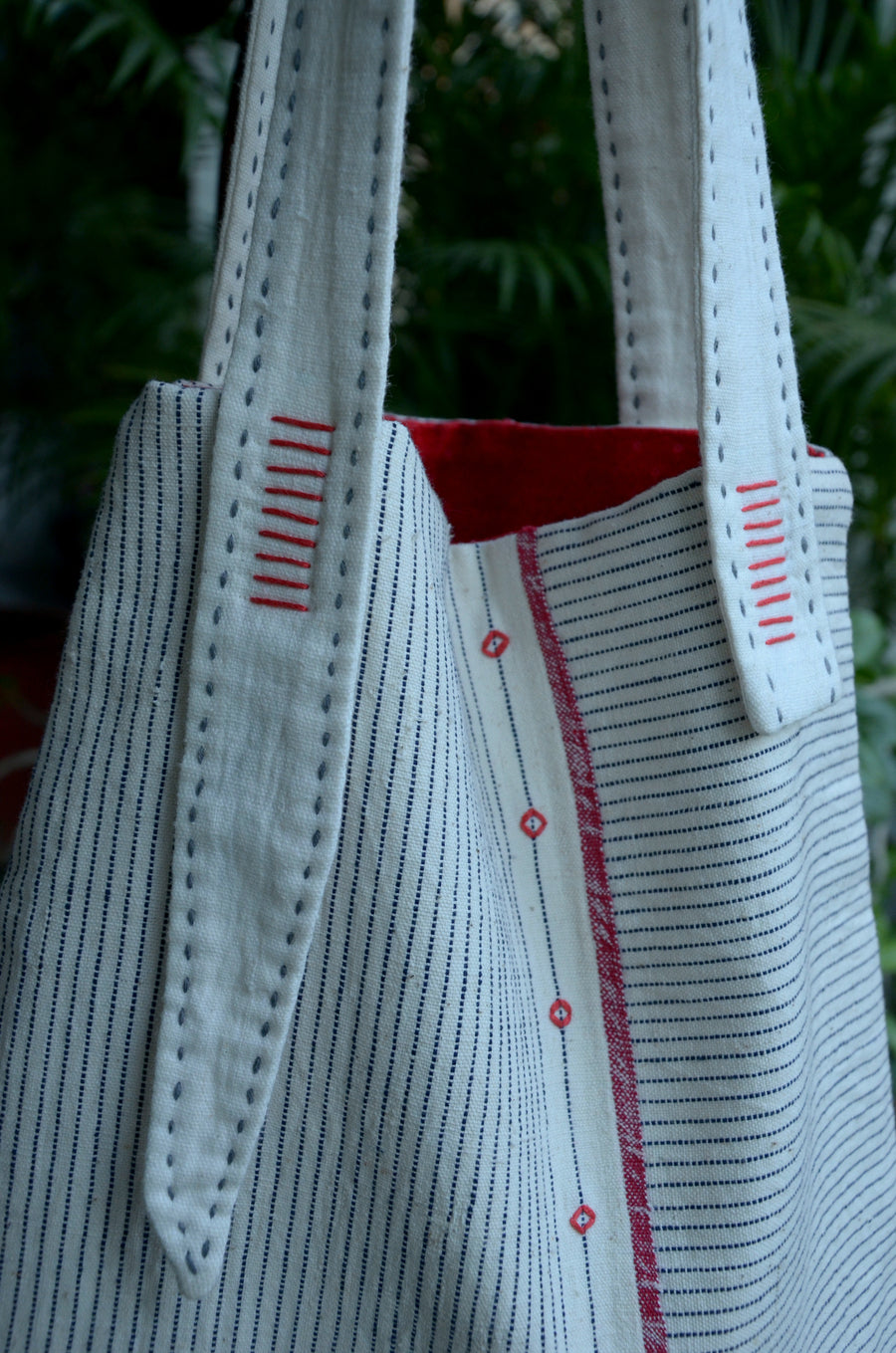 Organic Cotton Fine Stripped Tote Bag 1