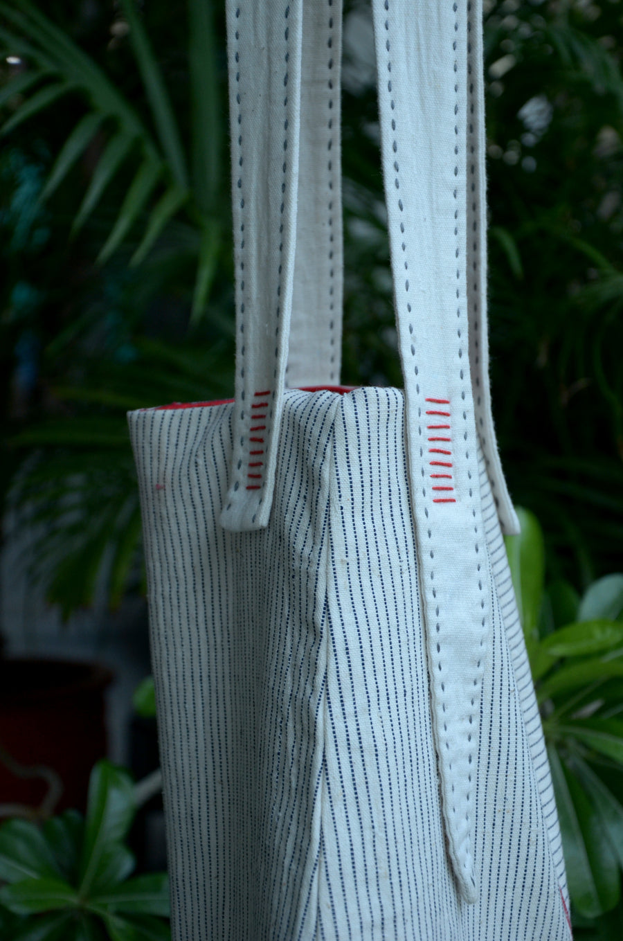 Organic Cotton Fine Stripped Tote Bag 1